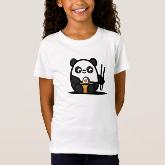 かわいいかわいい寿司パンダTシャツ Tシャツ (正面)