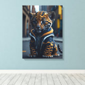 かわいいかわいい小さな超現実的なベビージャガー キャンバスプリント (インサイチュ (ウッドフロア))