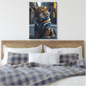 かわいいかわいい小さな超現実的なベビージャガー キャンバスプリント (インサイチュ (寝室))