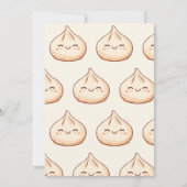 かわいいかわいい小さな餃子の赤ちゃんシャワー 招待状 (裏面)