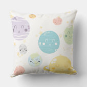かわいいかわいい惑星と星モノグラム クッション (裏面)