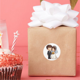 かわいいかわいい新郎新婦結婚のブライダルプレゼント ラウンドシール