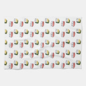 かわいいかわいい日本のすしフードアートキャラクター真木 キッチンタオル (横)