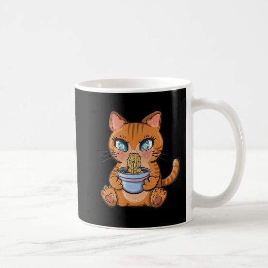 かわいいかわいい日本のアニメ猫ラーメン贈り物 コーヒーマグカップ (右)