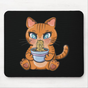 かわいいかわいい日本のアニメ猫ラーメン贈り物 マウスパッド