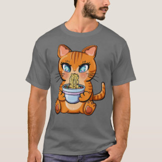 かわいいかわいい日本のアニメ猫ラーメン贈り物 Tシャツ