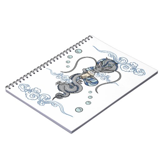 かわいいかわいい日本のドラゴンミルクボバティーブルー ノートブック (左側)