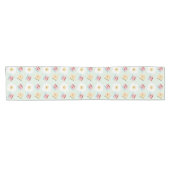 かわいいかわいい朝食エッグ&サンドイッチパターン ショートテーブルランナー (横)