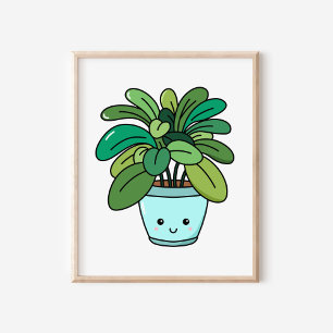 かわいいかわいい植物鉢植えアート ポスター