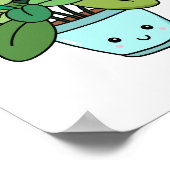 かわいいかわいい植物鉢植えアート ポスター (角)