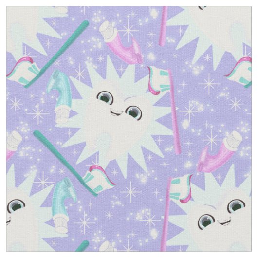 かわいいかわいい歯ブラシ ファブリック (クローズアップ)