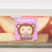 かわいいかわいい漫画のサルカラフルの花の子供 ラベル (貼付)