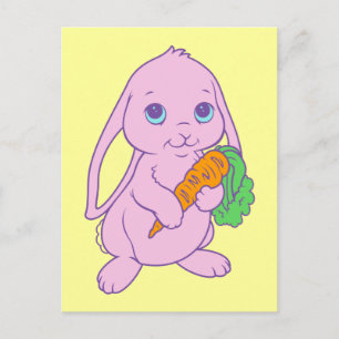 かわいいかわいい漫画バニーラビットニンジン ポストカード