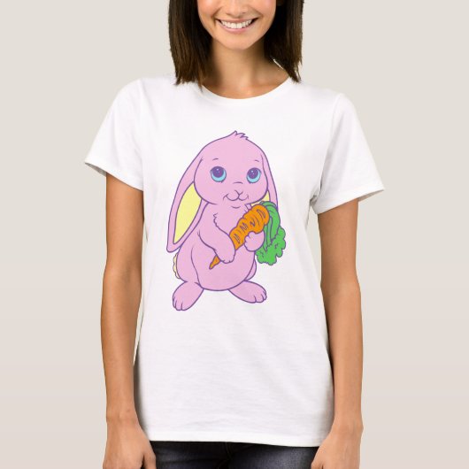 かわいいかわいい漫画バニーラビットニンジン Tシャツ (正面)