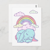 かわいいかわいい漫画バニーラビットレインボー ポストカード (正面/裏面)
