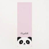 かわいいかわいい漫画パンダ熊オンピンク名前をカスタムする ヨガマット (正面)