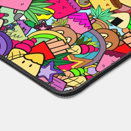 かわいいかわいい漫画lカラフル子供の手描き デスクマット (コーナー)