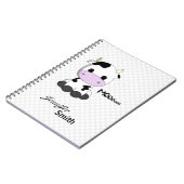 かわいいかわいい牛漫画のカスタマイズ可能な女の子 ノートブック (左側)