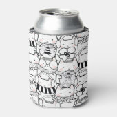 かわいいかわいい猫たち – 白黒ピンク 缶クーラー (缶正面)