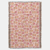 かわいいかわいい猫とカップケーキのピンク スローブランケット (正面縦)