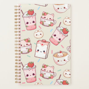 かわいいかわいい猫とコーヒープリントプランナーかわいい プランナー手帳