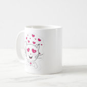 かわいいかわいい猫とハートラブマグ。 コーヒーマグカップ (正面左)