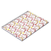 かわいいかわいい猫とハート柄 ノートブック (左側)