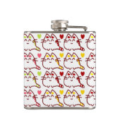 かわいいかわいい猫とハート柄 フラスク (裏面)