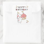 かわいいかわいい猫のカップケーキ スクエアシール (バッグ)