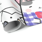 かわいいかわいい猫のシームレスなパターン ラッピングペーパー (ロールコーナー)