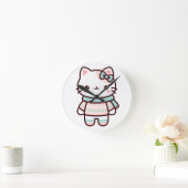 かわいいかわいい猫のセーター ラウンド壁時計 (ホーム)