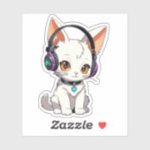 かわいいかわいい猫のヘッドフォン シール (シート)