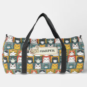 かわいいかわいい猫の名前を追加 ダッフルバッグ (正面)