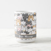 かわいいかわいい猫の柄パーソナライズされた コーヒーマグカップ (中央)