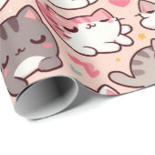 かわいいかわいい猫の柄 ラッピングペーパー (ロールコーナー)