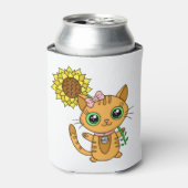 かわいいかわいい猫の花を持つ 缶クーラー (缶正面)