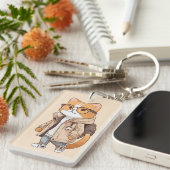 かわいいかわいい猫の装スタイリッシュ置 キーホルダー (正面右)