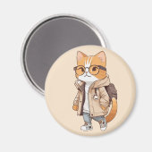 かわいいかわいい猫の装スタイリッシュ置 マグネット (正面/裏面)