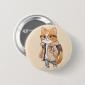 かわいいかわいい猫の装スタイリッシュ置 缶バッジ (正面&裏面)
