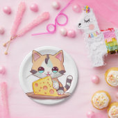 かわいいかわいい猫イラストレーションプレゼント ペーパープレート (パーティー)