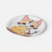 かわいいかわいい猫イラストレーションプレゼント ペーパープレート (アングル)