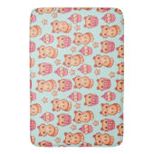 かわいいかわいい猫カップケーキピンクとブルーのパターン バスマット (正面縦)