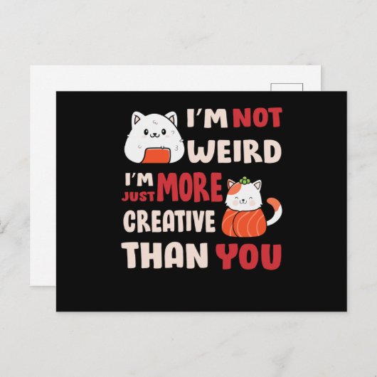 かわいいかわいい猫デザインインスピレーション引用文 ポストカード (正面/裏面)