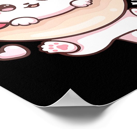 かわいいかわいい猫ドーナツAnime lover Otakuおもしろい猫 ポスター (角)