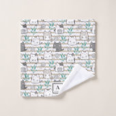 かわいいかわいい猫パターン(2) バスタオルセット (ウォッシュタオル)