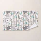 かわいいかわいい猫パターン(2) バスタオルセット (ハンドタオル)