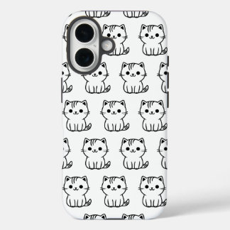 かわいいかわいい猫パターンiPhoneケース iPhone 16ケース