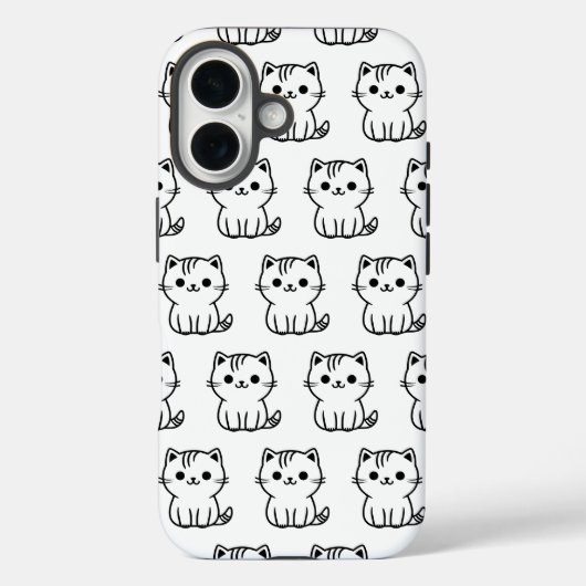 かわいいかわいい猫パターンiPhoneケース Case-Mate iPhoneケース (裏面)