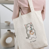 かわいいかわいい猫ボバティーを飲む トートバッグ