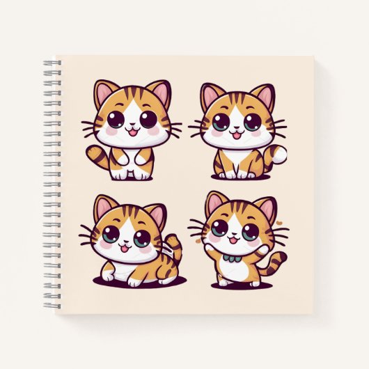 かわいいかわいい猫ポーズ ノートブック (正面)